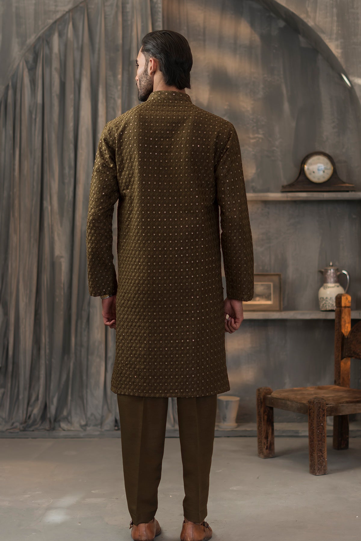 Green Designer Kurta Pajama 1