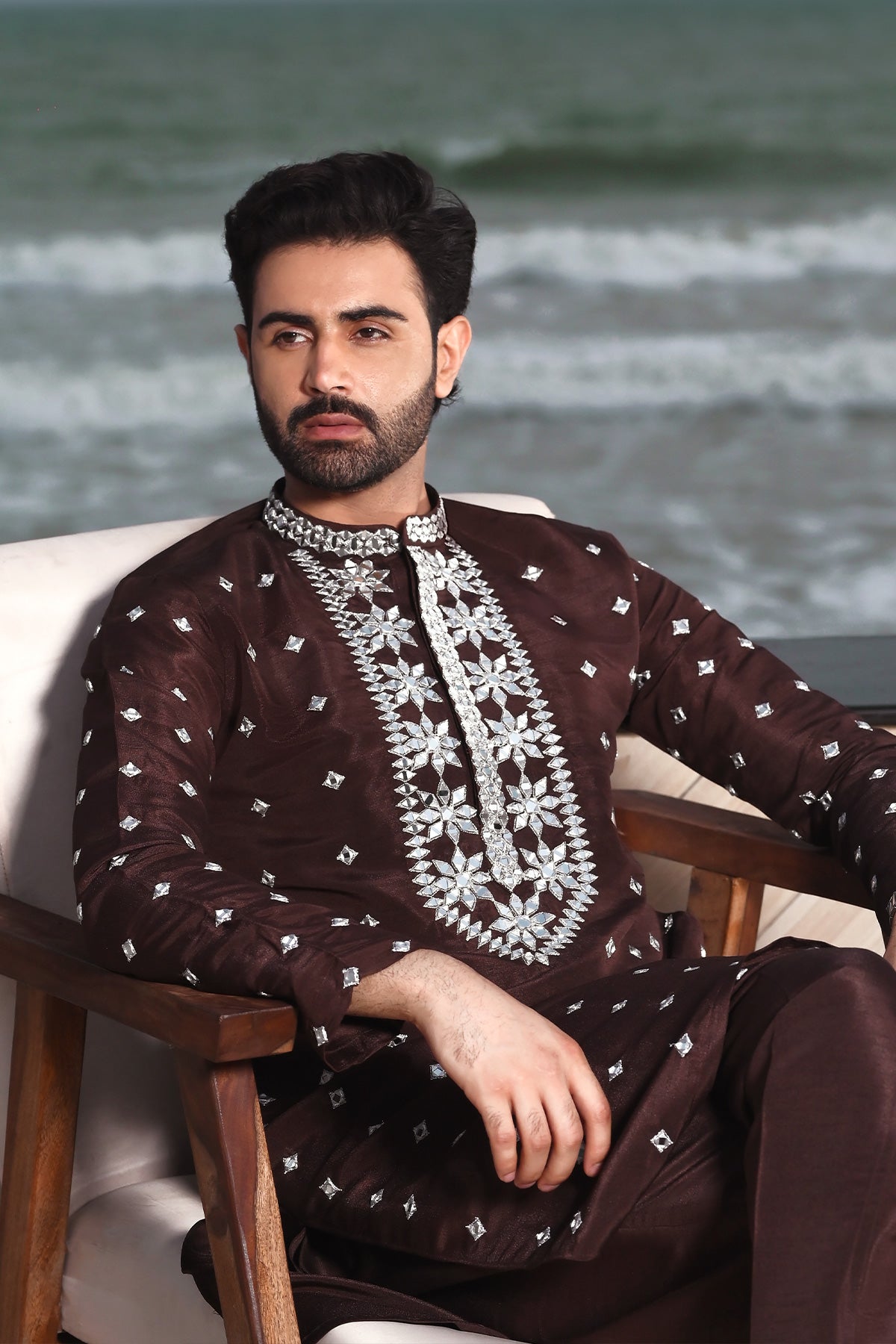 Mahogany Mirror & Resham Kurta Pajama