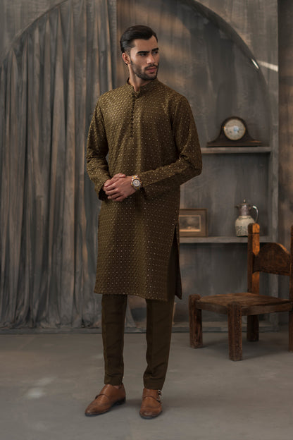 Green Designer Kurta Pajama 1