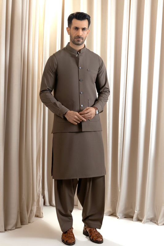 Men’s Slate Grey Waistcoat Set – Simple & Sophisticated