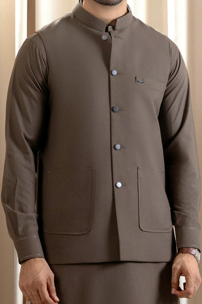 Men’s Slate Grey Waistcoat Set – Simple & Sophisticated