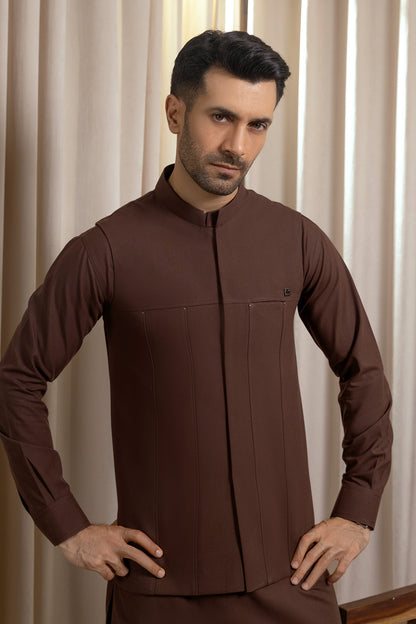 Classic Brown Men’s Waistcoat Set