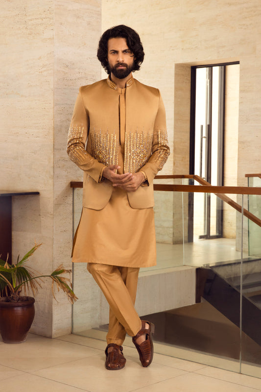 Golden Hour Embroidered Kurta Set with Jacket