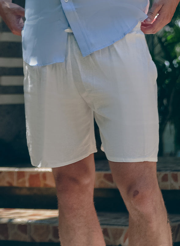 Chic White Linen Short